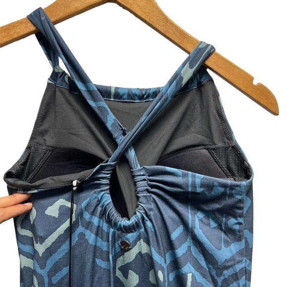 PrAna Avore Dress‎ Patterned Halter Cross Back Blue - Picture 5 of 7